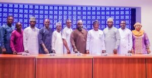 Hon. Sanni Egidi Abdulraheem with the members of the Inaugurated Ajaokuta Corporate Development Committee