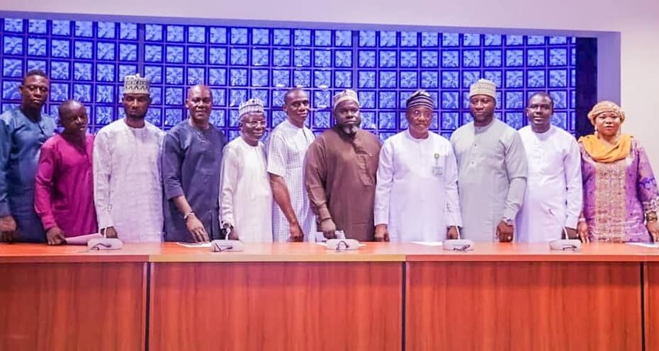 Hon. Sanni Egidi Abdulraheem with the members of the Inaugurated Ajaokuta Corporate Development Committee