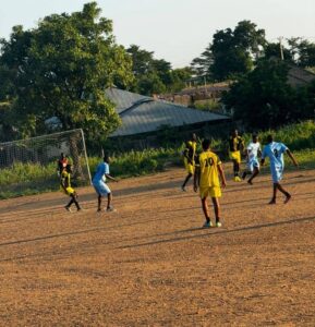 NFA footballers on the pitch